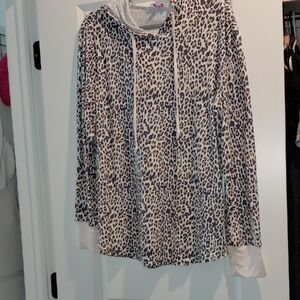 Jordan Leopard Print Hoodie - Black and White